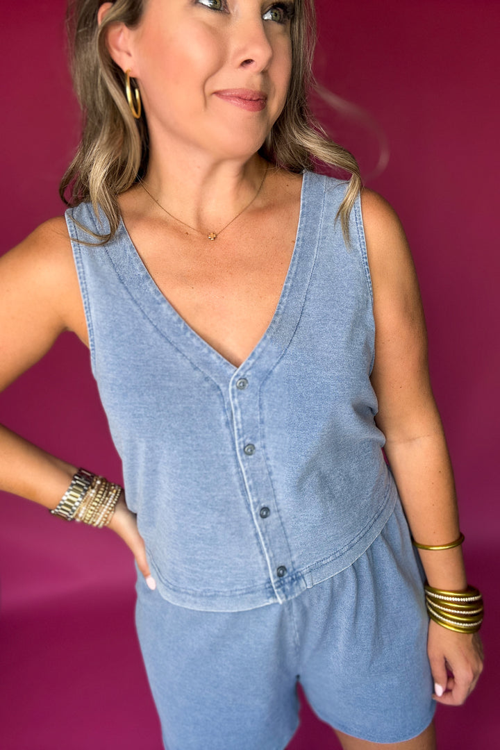 Z Supply: Solace V-Neck Jersey Denim Tank