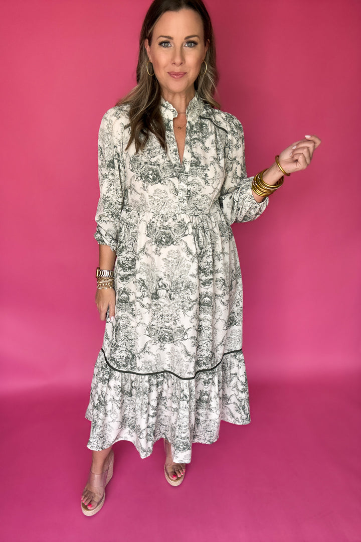 Garden Whispers Midi Dress - Green