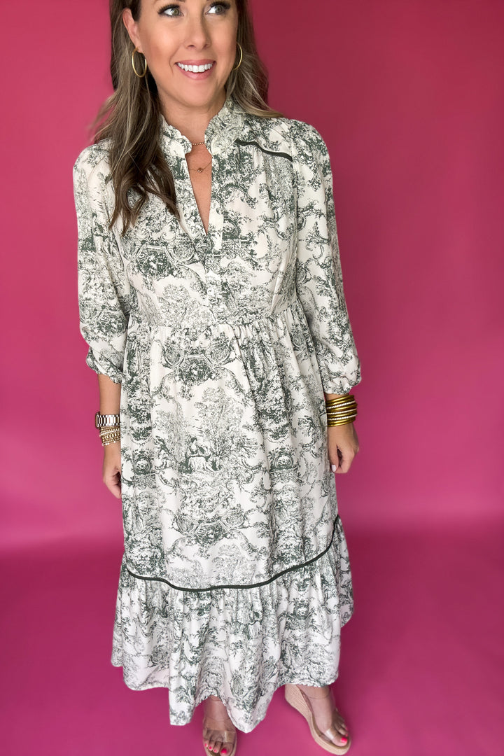 Garden Whispers Midi Dress - Green