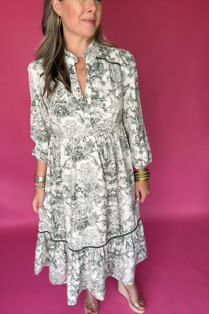 Garden Whispers Midi Dress - Green
