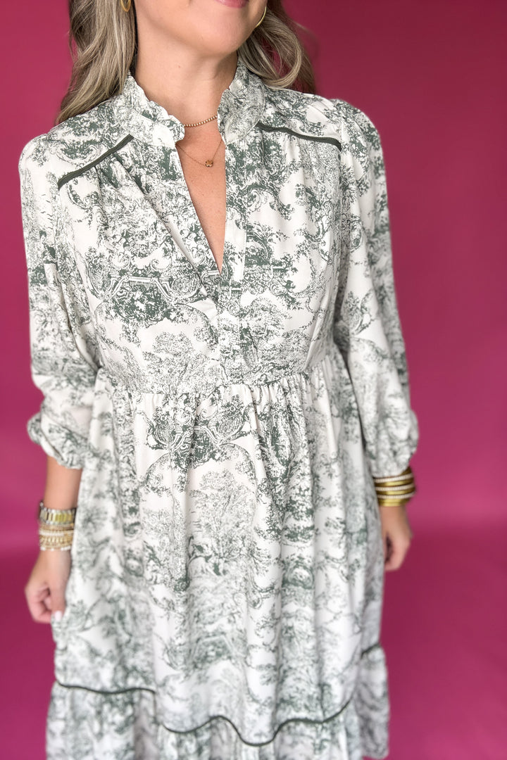 Garden Whispers Midi Dress - Green