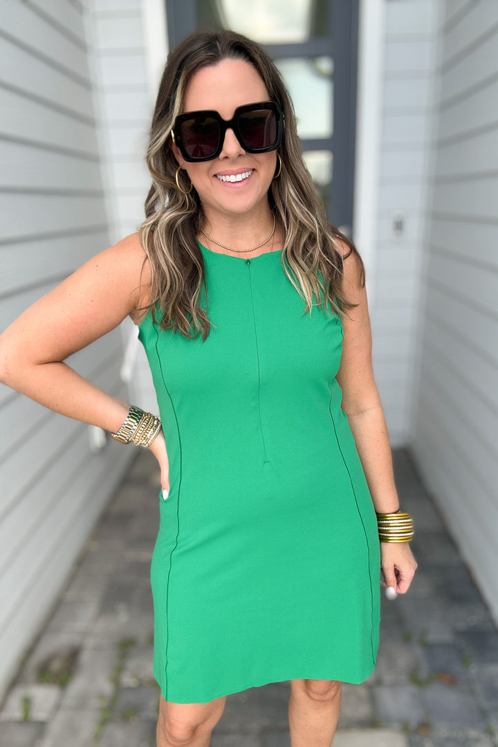 SPANX™: Get Moving Zip Front Dress - Field Green