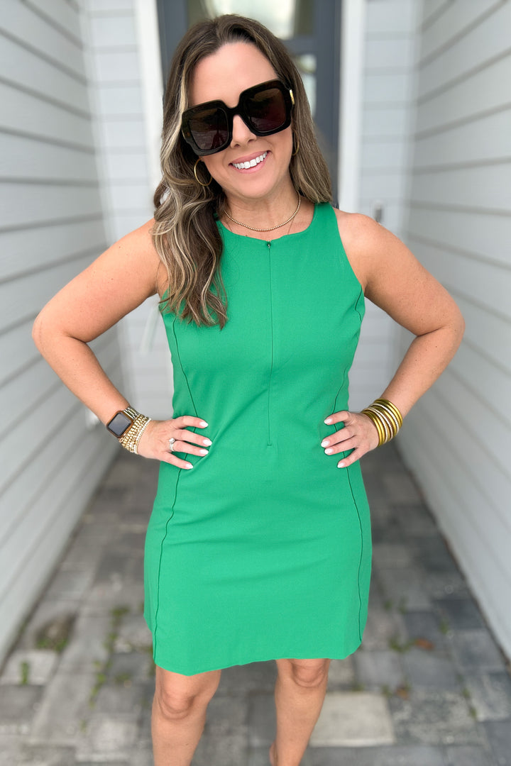 SPANX™: Get Moving Zip Front Dress - Field Green