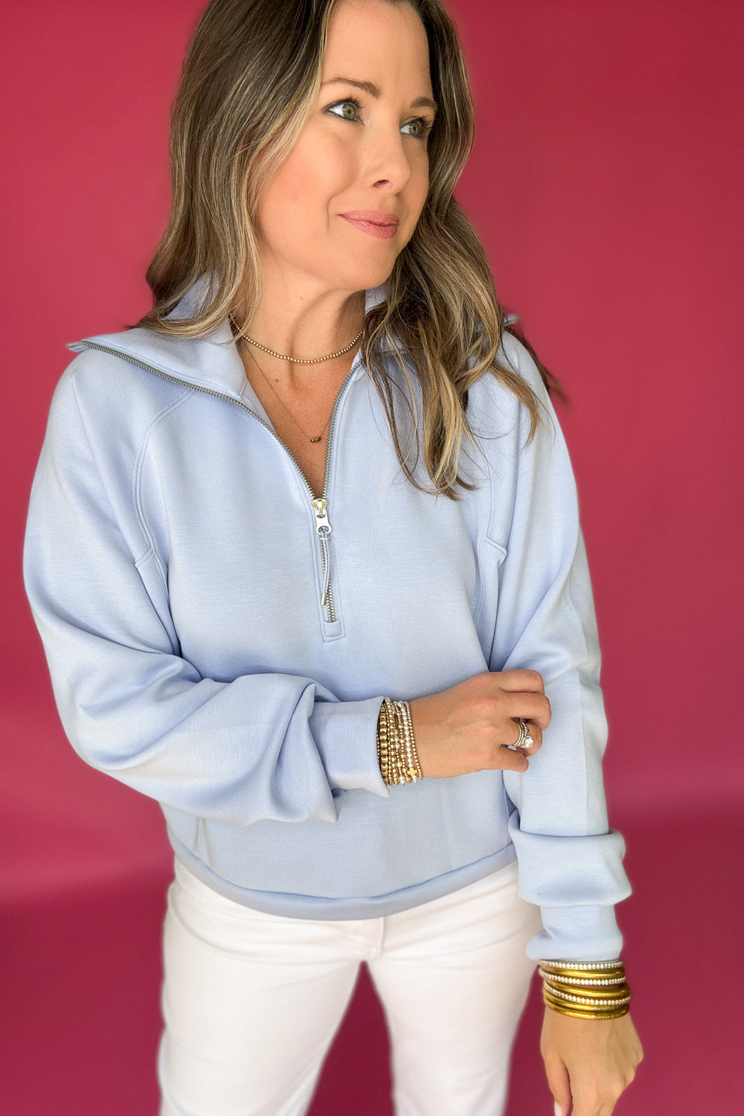 SPANX: AirEssentials Half Zip - Hydrangea