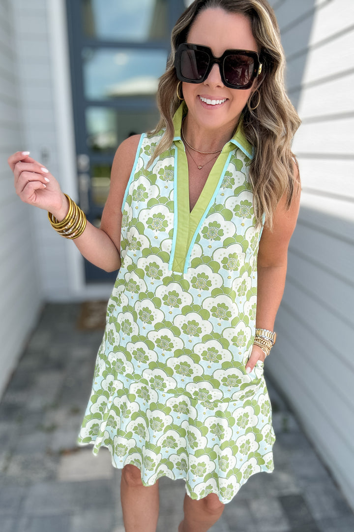 So Much More Collard Dress - CHARTREUSE