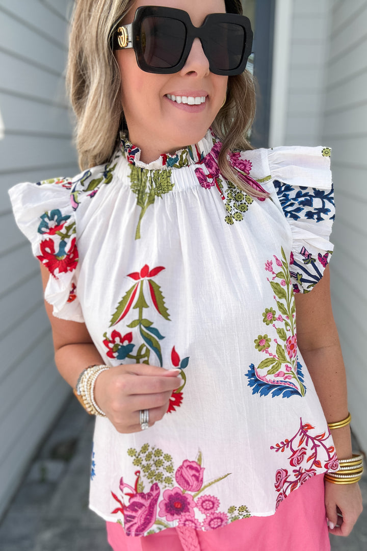 THML: Why Don't You Floral Blouse - White