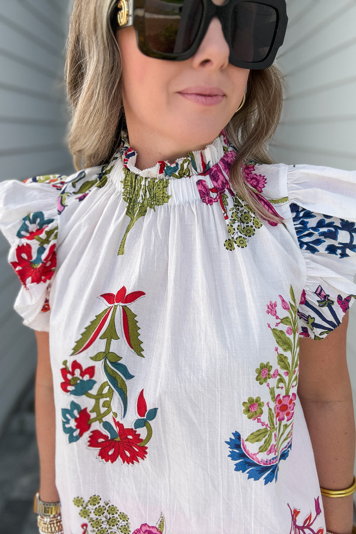 THML: Why Don't You Floral Blouse - White