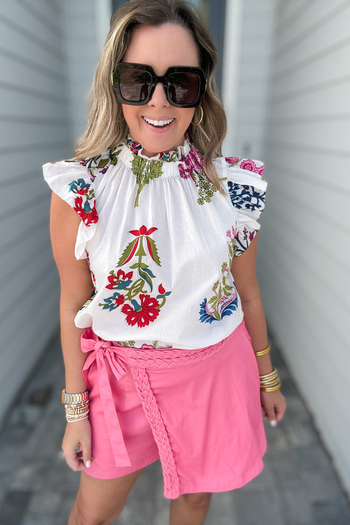 THML: Why Don't You Floral Blouse - White