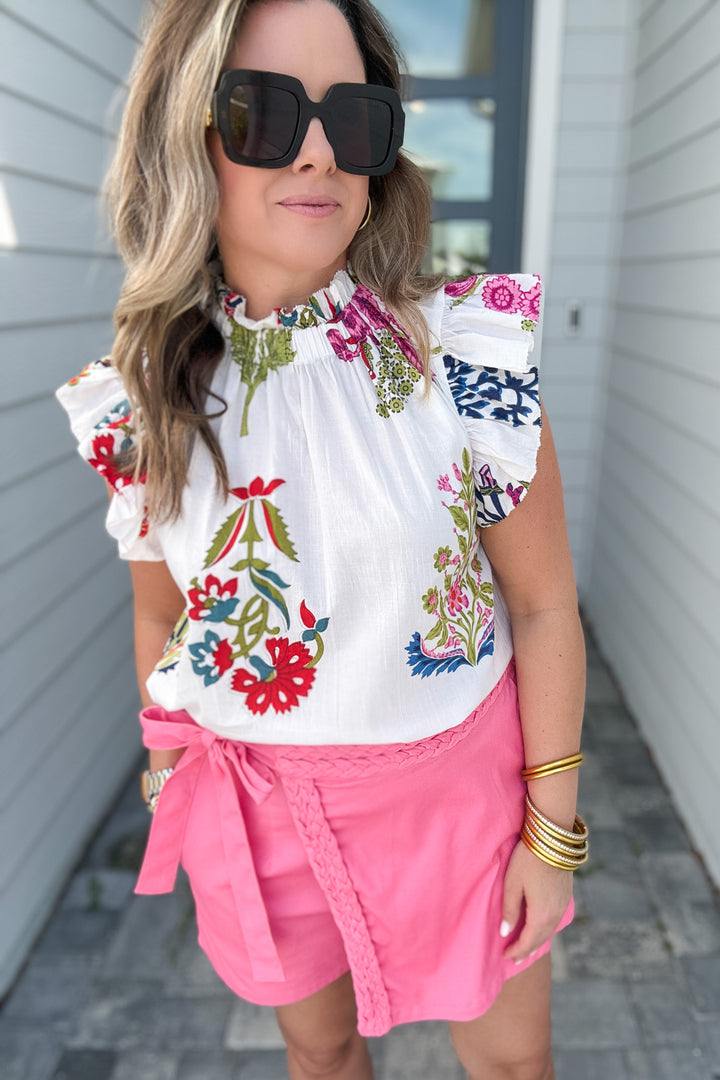 THML: Why Don't You Floral Blouse - White