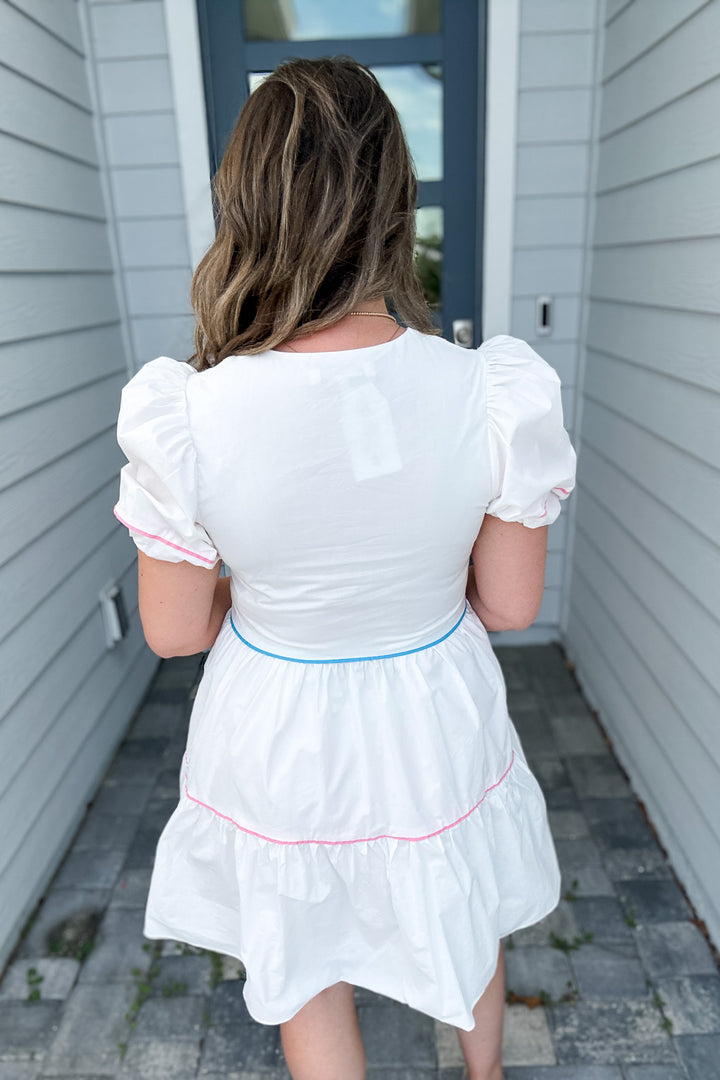 Sweet Trim Dress - White