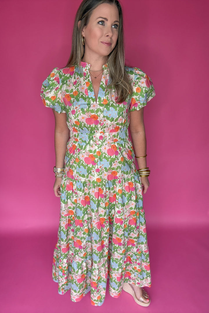 Tomorrow Is Calling Floral Midi Dress - Marigold