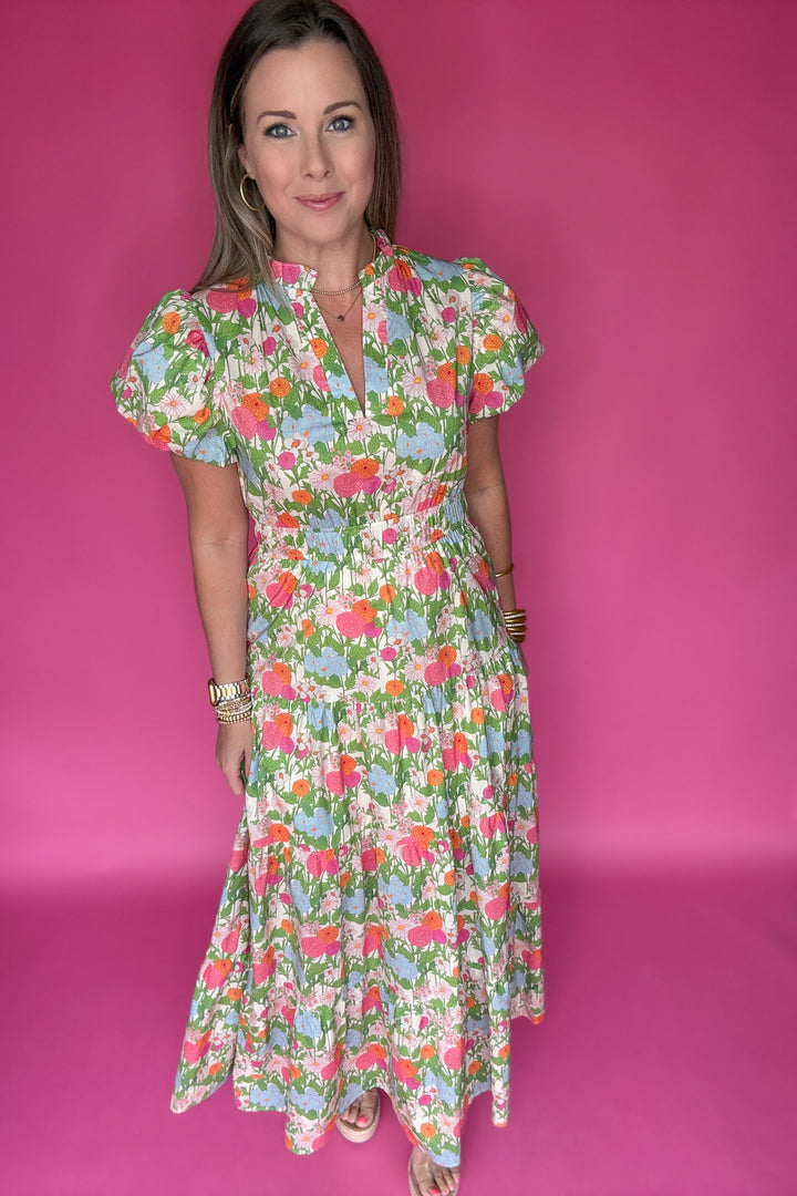 Tomorrow Is Calling Floral Midi Dress - Marigold