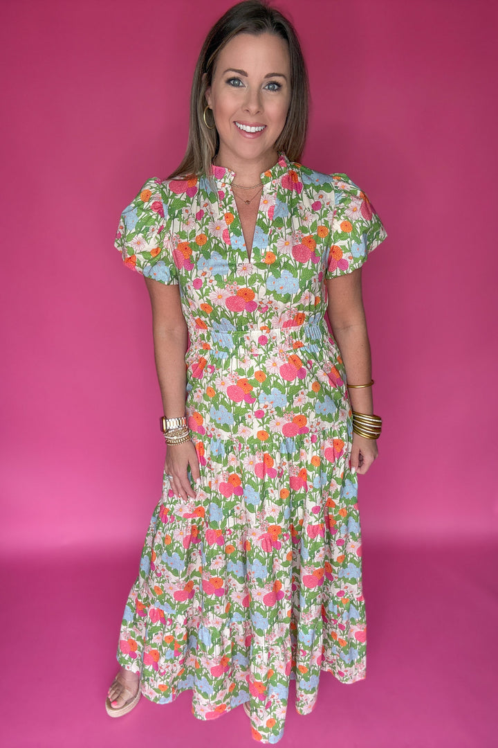 Tomorrow Is Calling Floral Midi Dress - Marigold