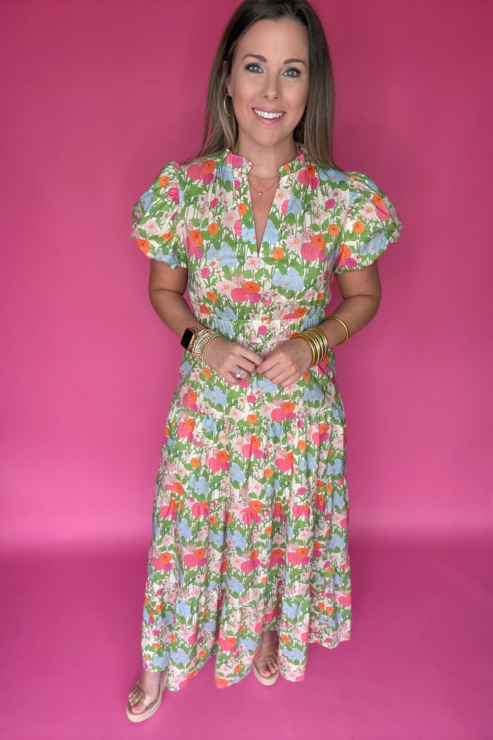 Tomorrow Is Calling Floral Midi Dress - Marigold