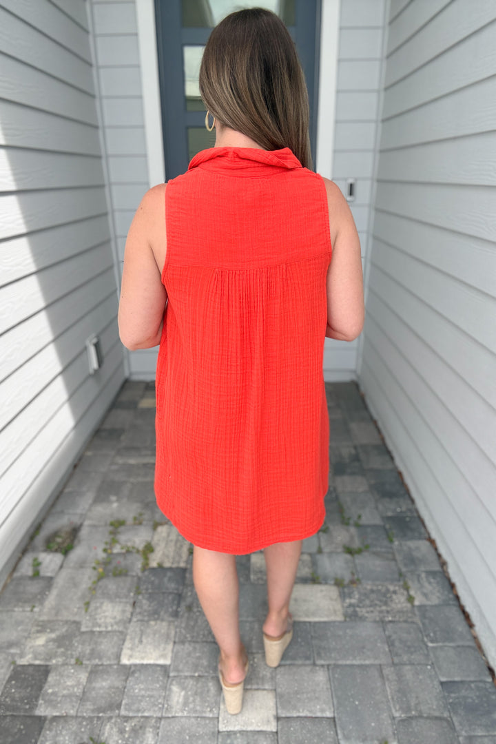 Z Supply: New Light Mini Dress - Cabana Red