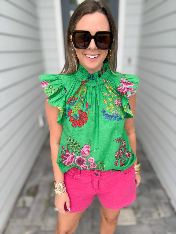 THML: Why Don't You Floral Blouse - Green