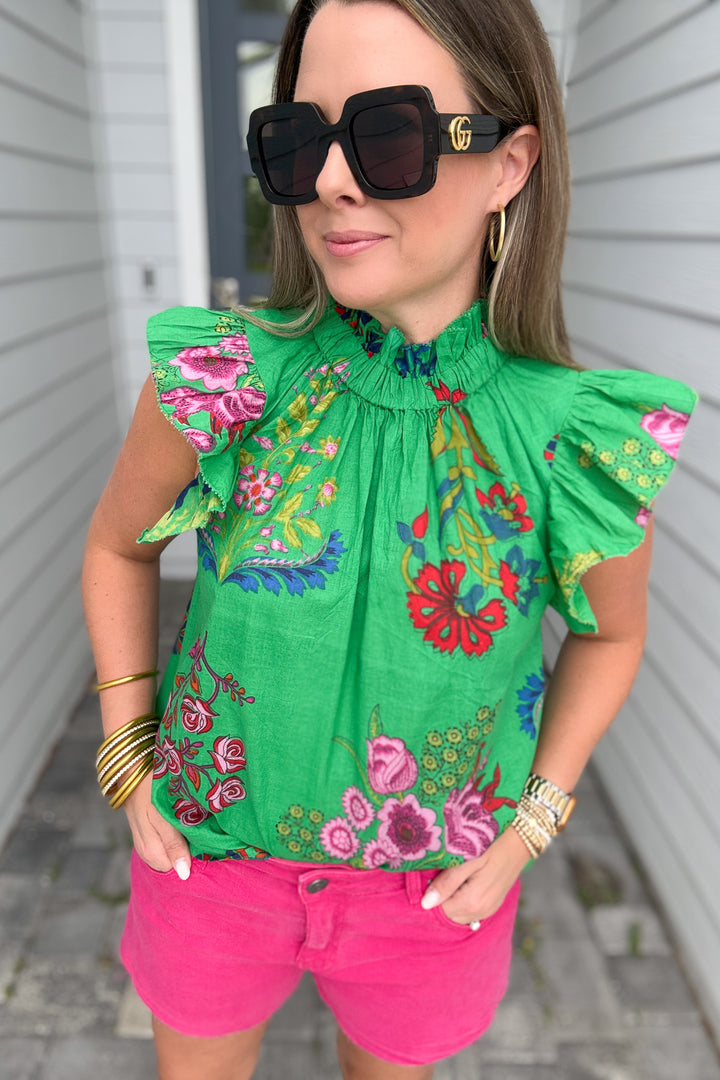THML: Why Don't You Floral Blouse - Green