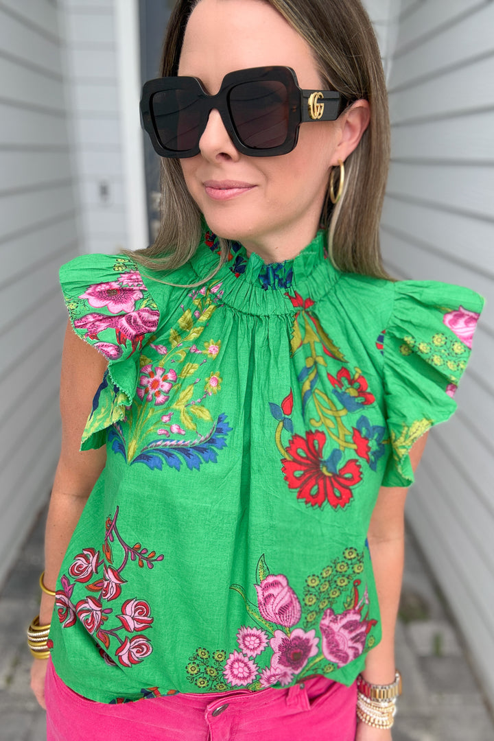 THML: Why Don't You Floral Blouse - Green