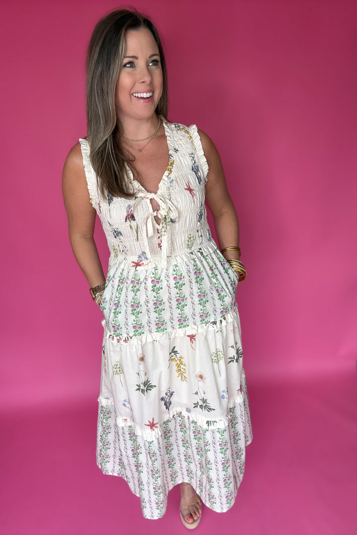 Farmhouse Chic Midi Dress - Cream