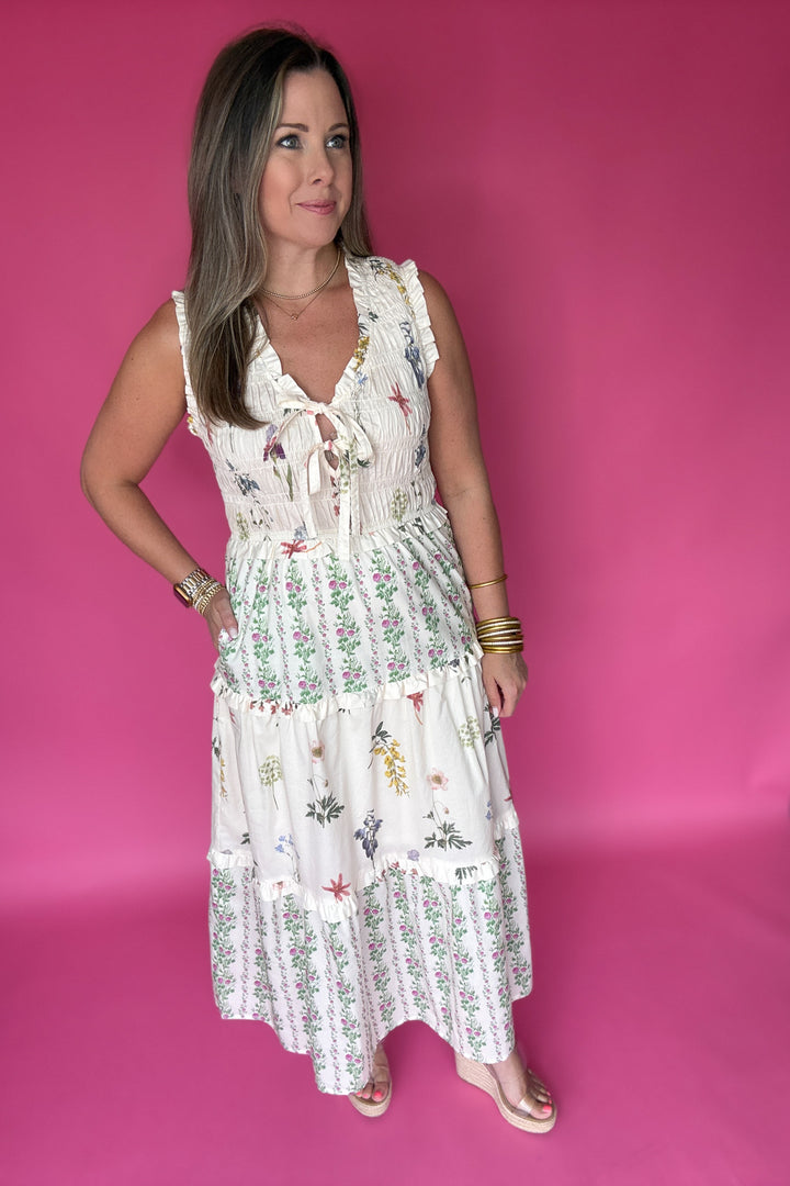 Farmhouse Chic Midi Dress - Cream
