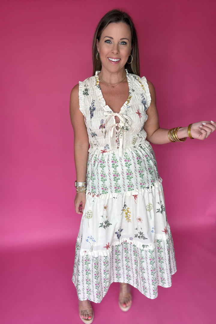 Farmhouse Chic Midi Dress - Cream