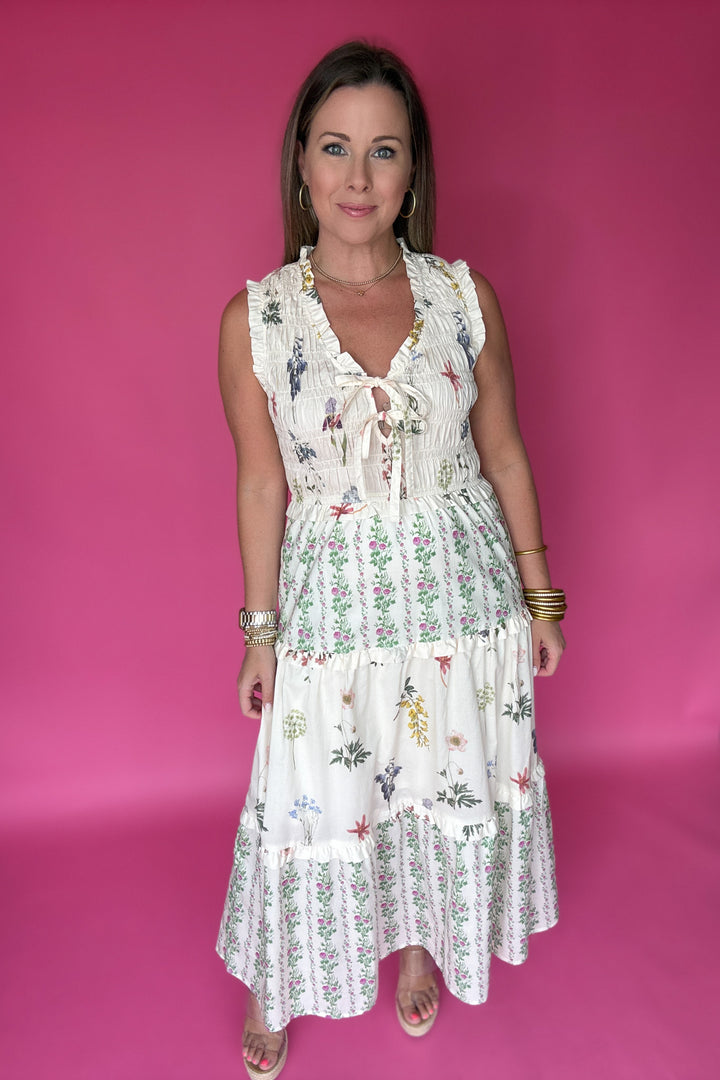 Farmhouse Chic Midi Dress - Cream