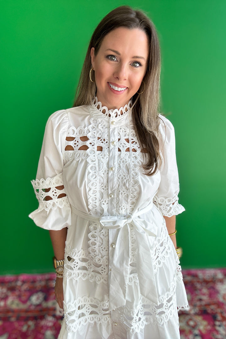 Southern Belle Lace Dress - White