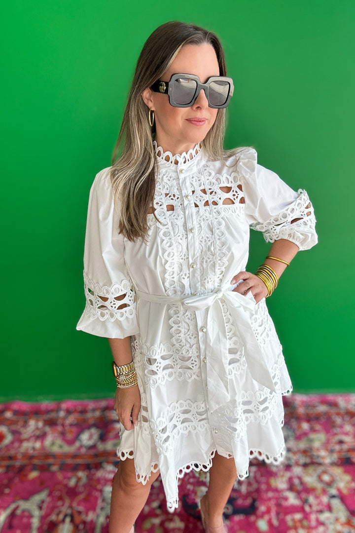 Southern Belle Lace Dress - White