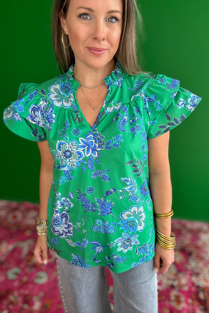 Behind You Floral Top - Green