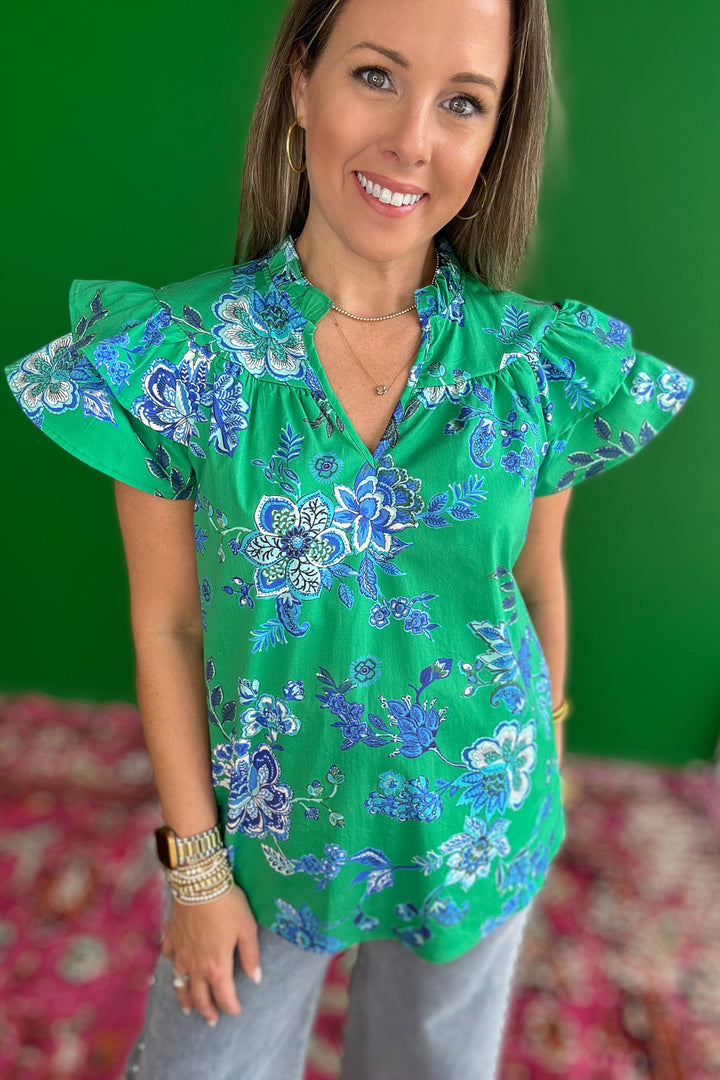 Behind You Floral Top - Green