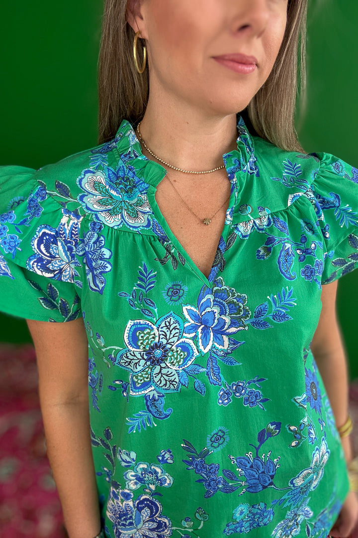 Behind You Floral Top - Green