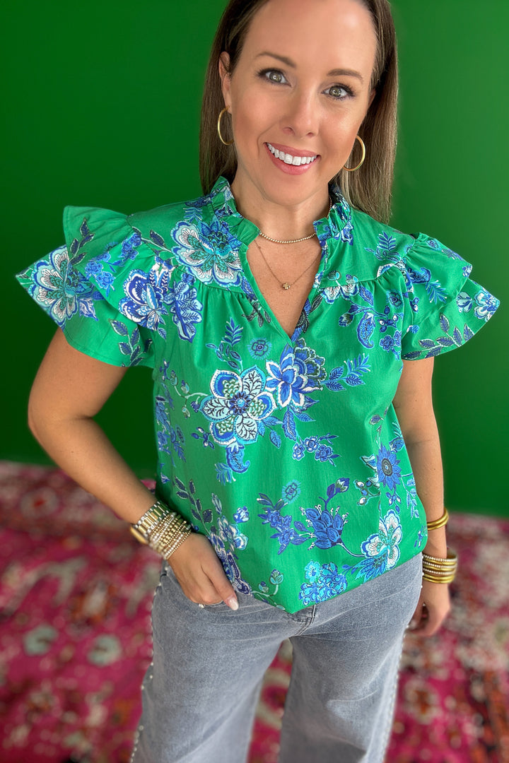 Behind You Floral Top - Green