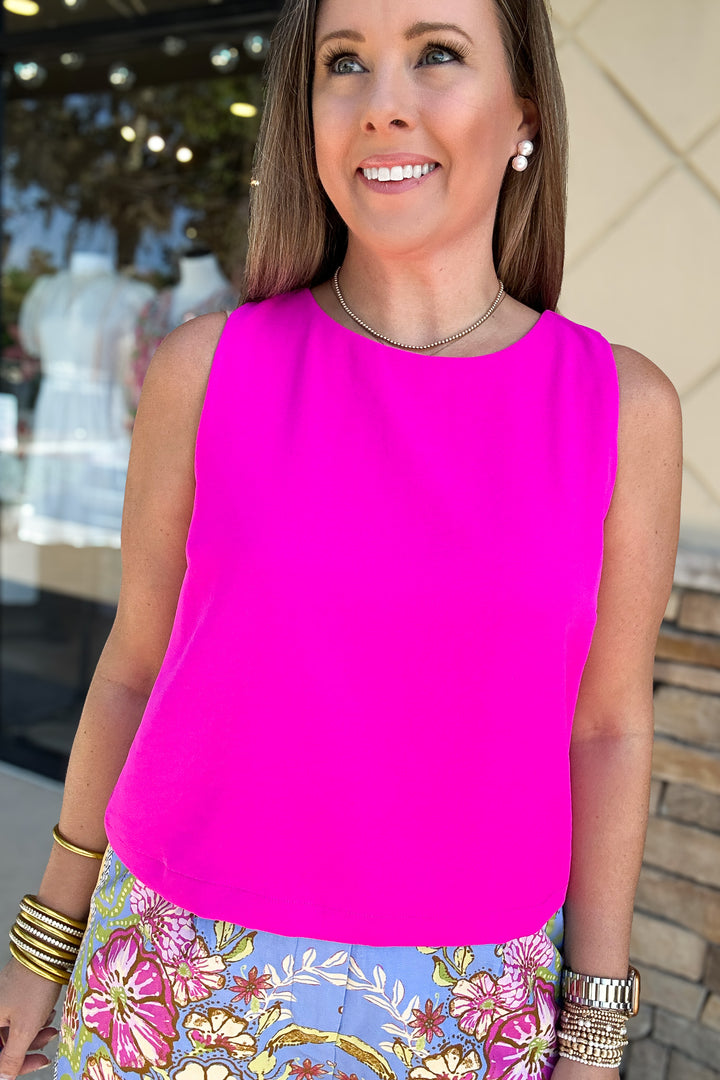 Rushing In Spring Tank - HOT FLAMINGO