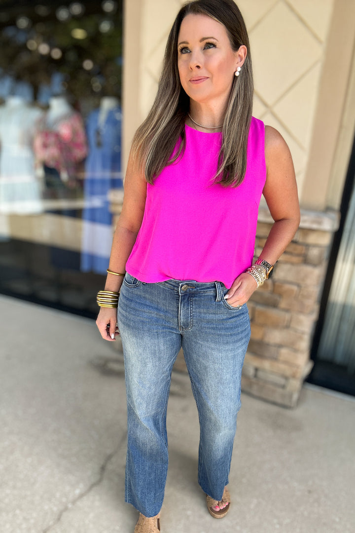 KUT: Kelsey High Rise Inset Raw Hem - Brace