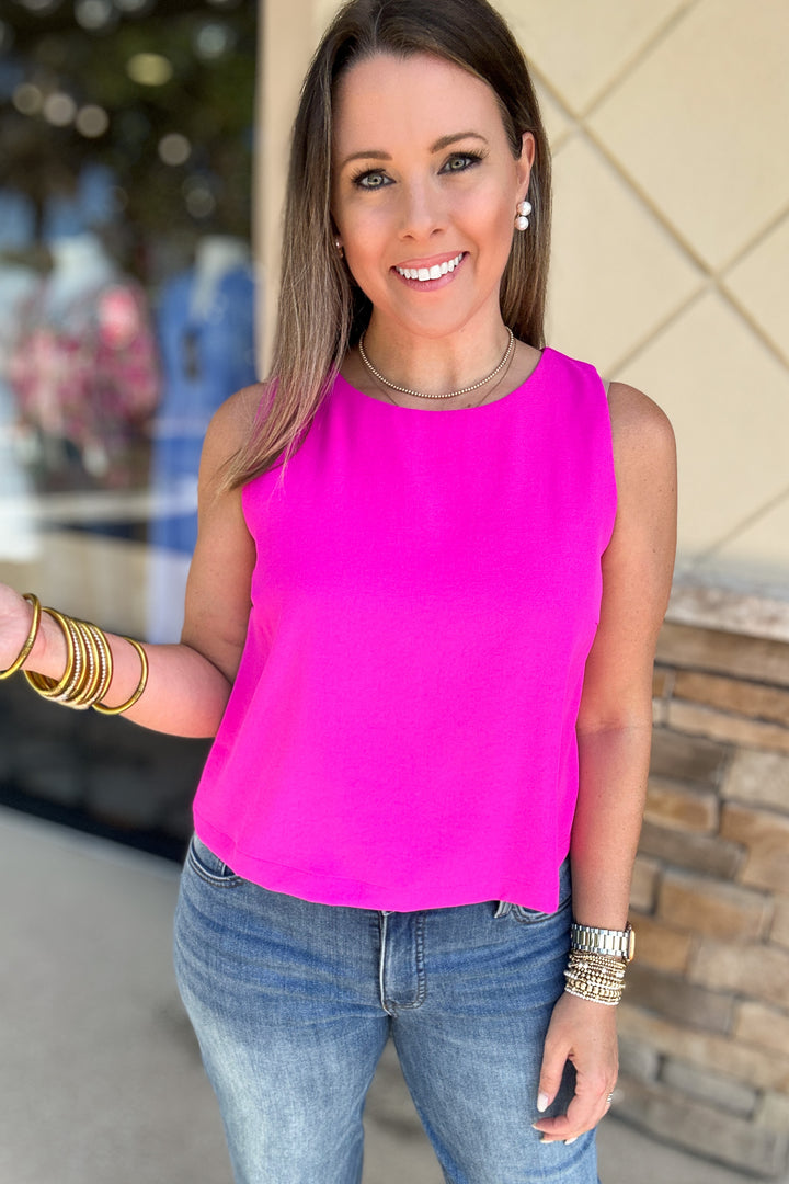 Rushing In Spring Tank - HOT FLAMINGO
