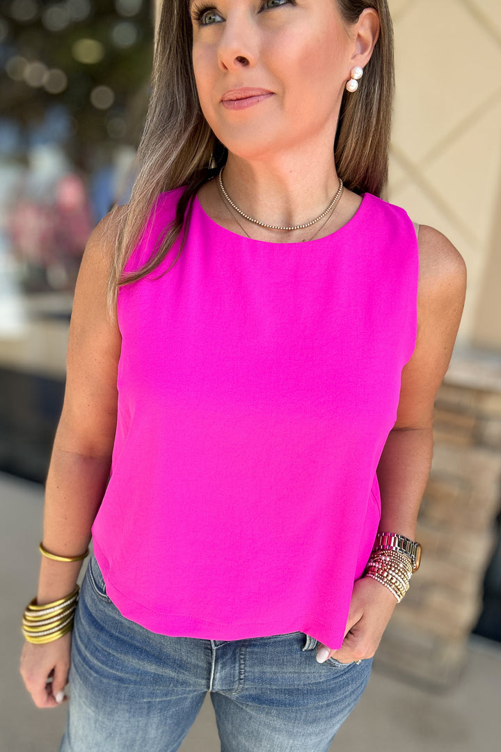 Rushing In Spring Tank - HOT FLAMINGO