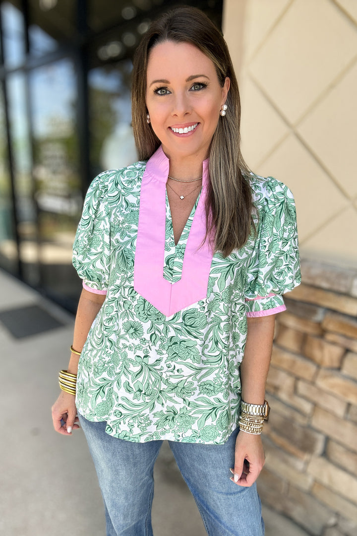Palm Beach Gardens Blouse - Green