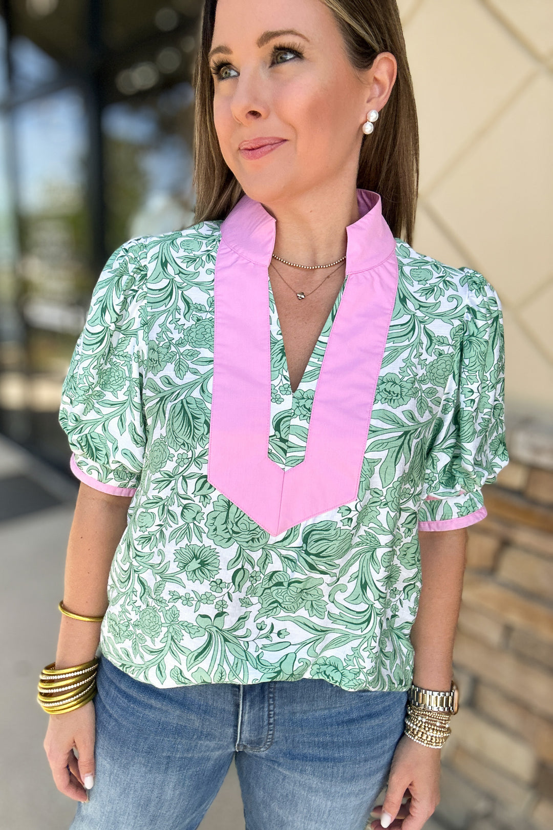 Palm Beach Gardens Blouse - Green