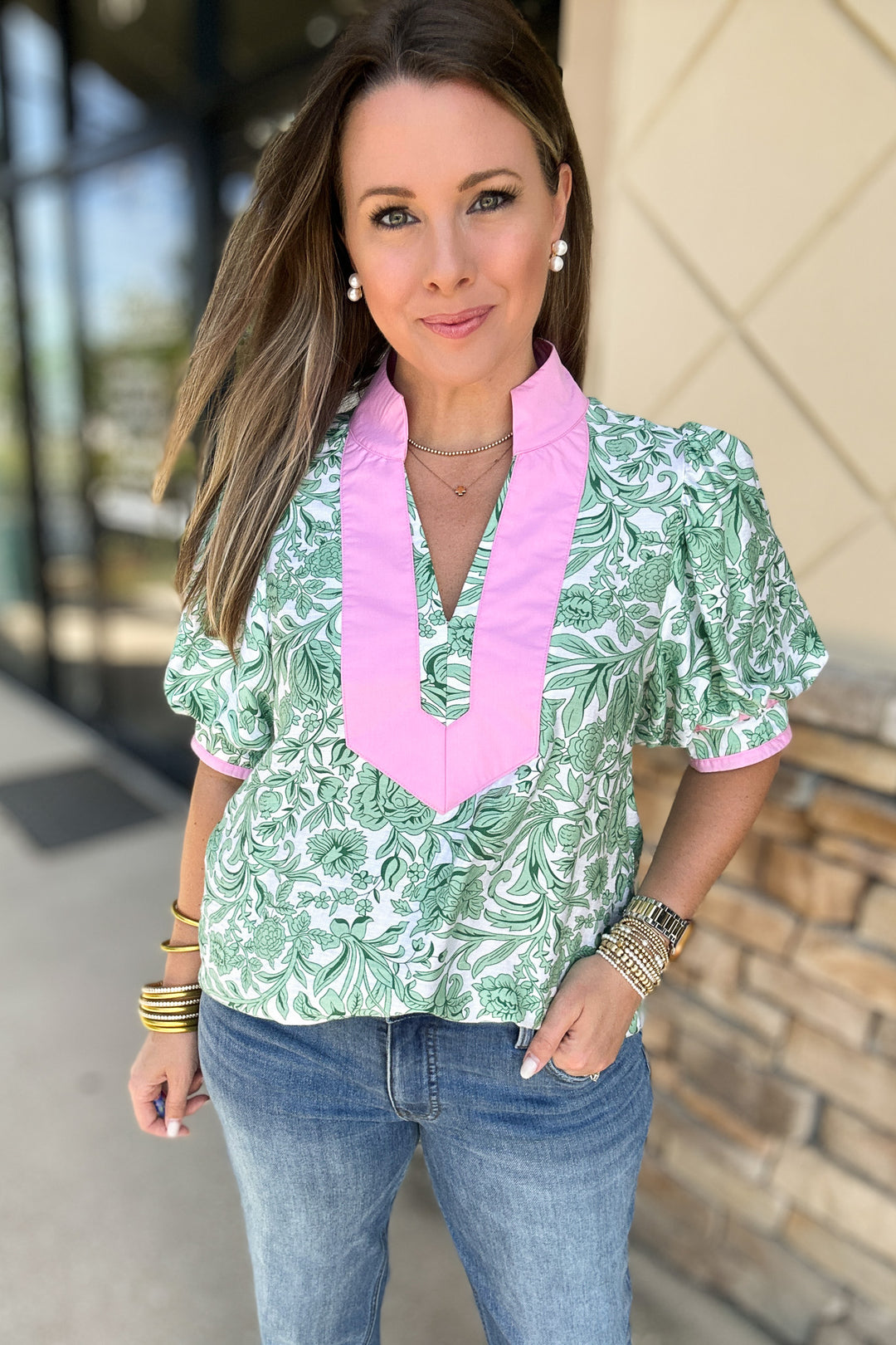 Palm Beach Gardens Blouse - Green
