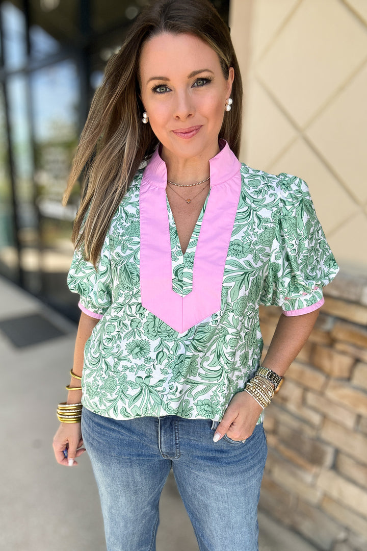 Palm Beach Gardens Blouse - Green