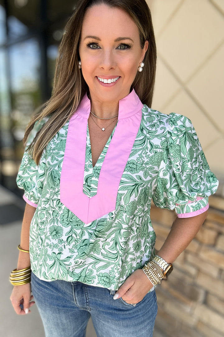 Palm Beach Gardens Blouse - Green