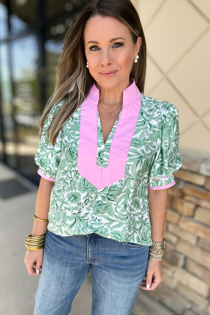 Palm Beach Gardens Blouse - Green