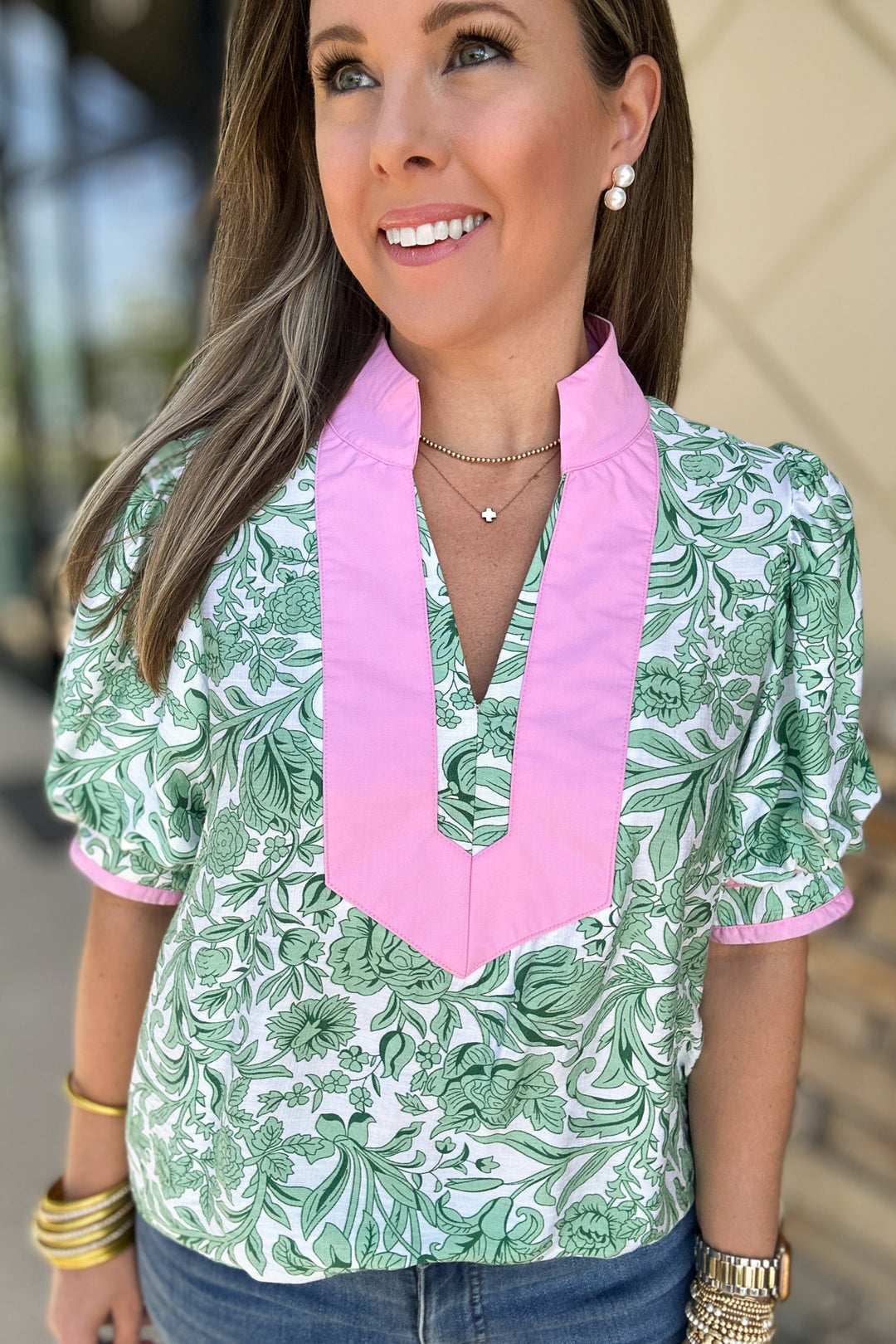 Palm Beach Gardens Blouse - Green