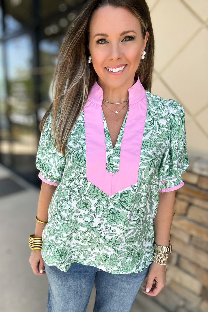 Palm Beach Gardens Blouse - Green