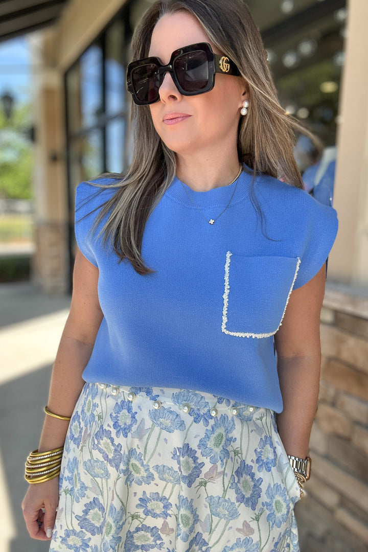Pearl Loving Short Sleeve Knit Top