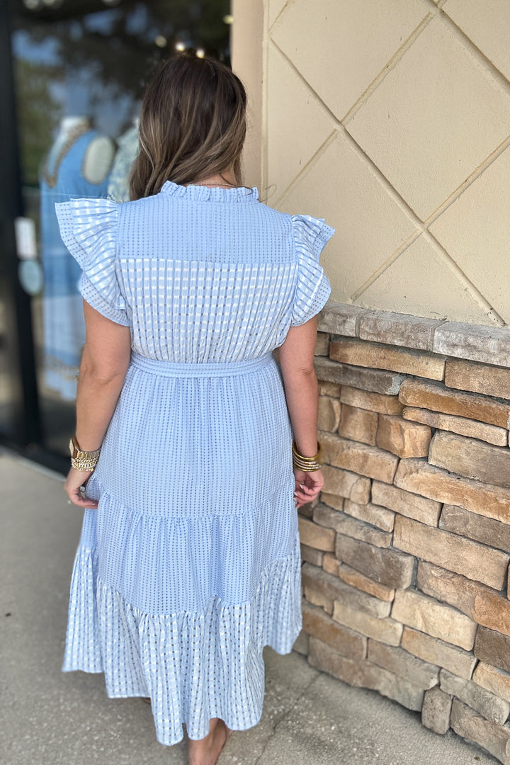 Twirl With Me Midi Dress - Light Blue