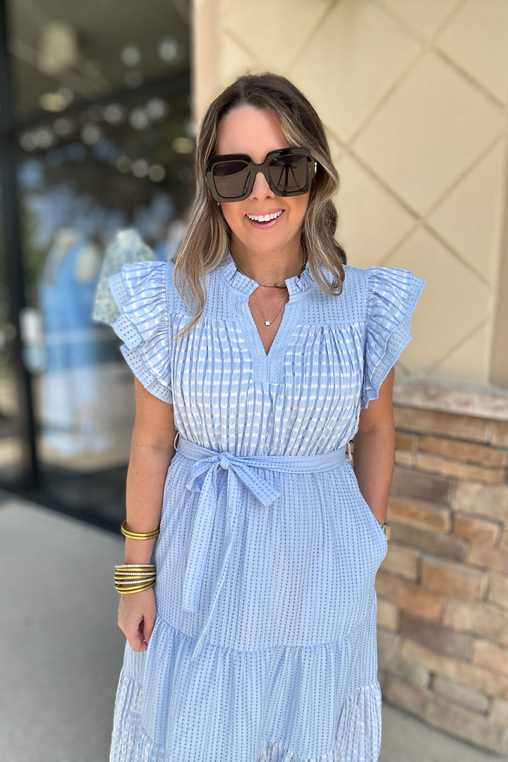 Twirl With Me Midi Dress - Light Blue