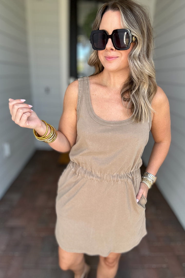 Z Supply: Keegan Mini Dress -  Iced Coffee