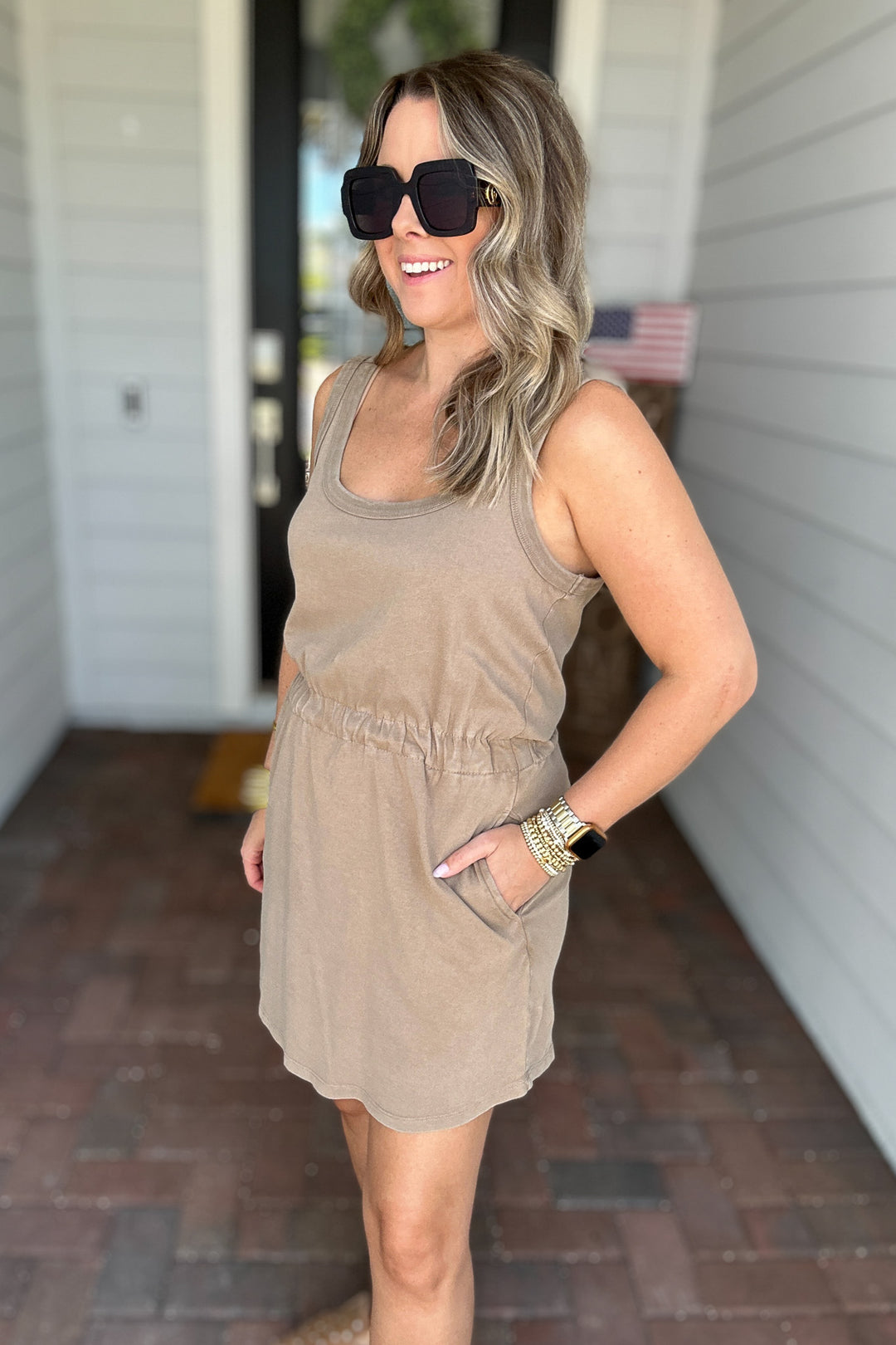 Z Supply: Keegan Mini Dress -  Iced Coffee