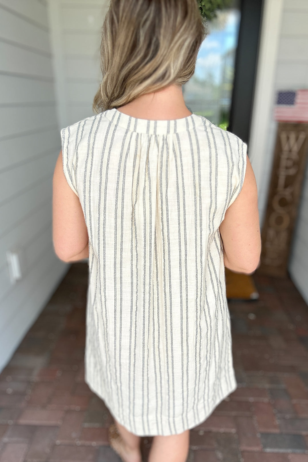 Z Supply: Minna Stripe Mini Dress - Sea Salt